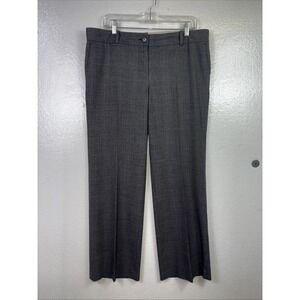 Ann Taylor Dress Pants Women 12P Gray Plaid Lined Straight Leg Hight rise Career